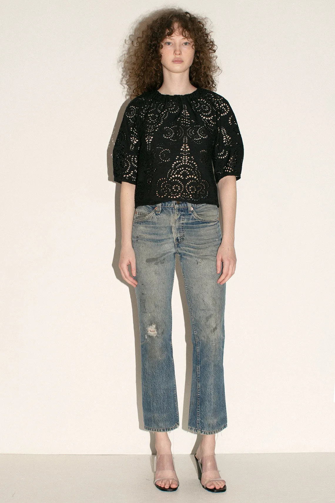 Black Eyelet Maia Top
