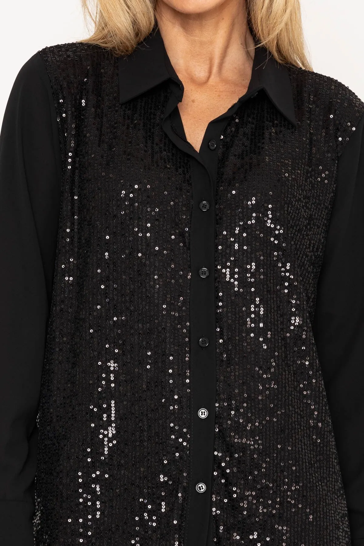 Black Sequin Shirt