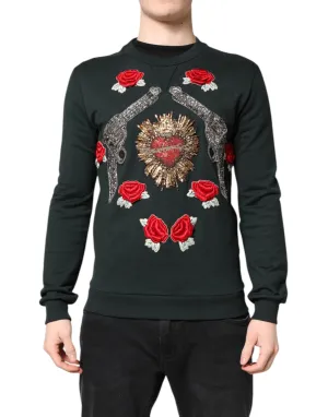 Black Sequined Embellished Pullover Sweater