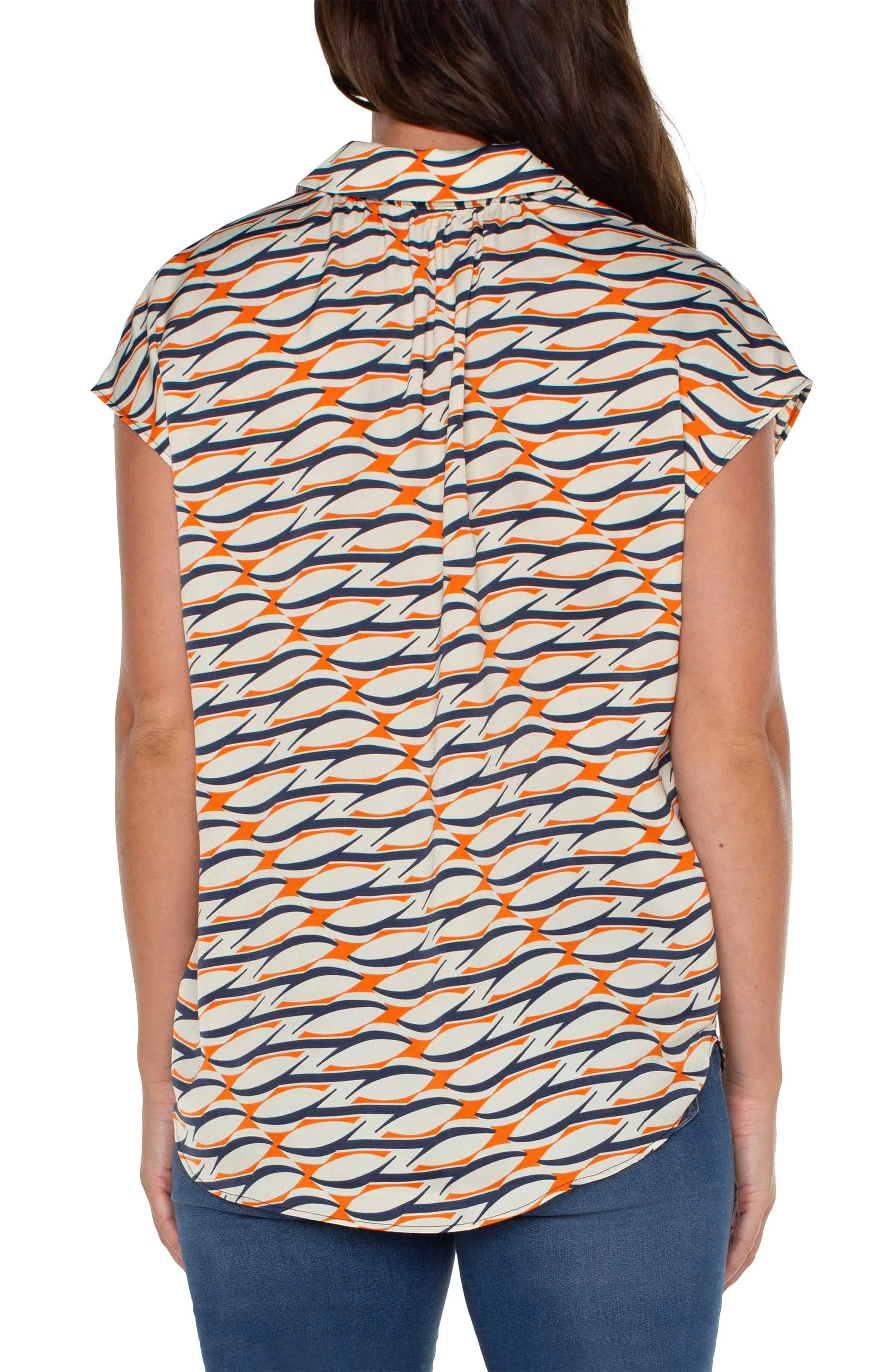 BUTTON FRONT DOLMAN SLEEVE BLOUSE