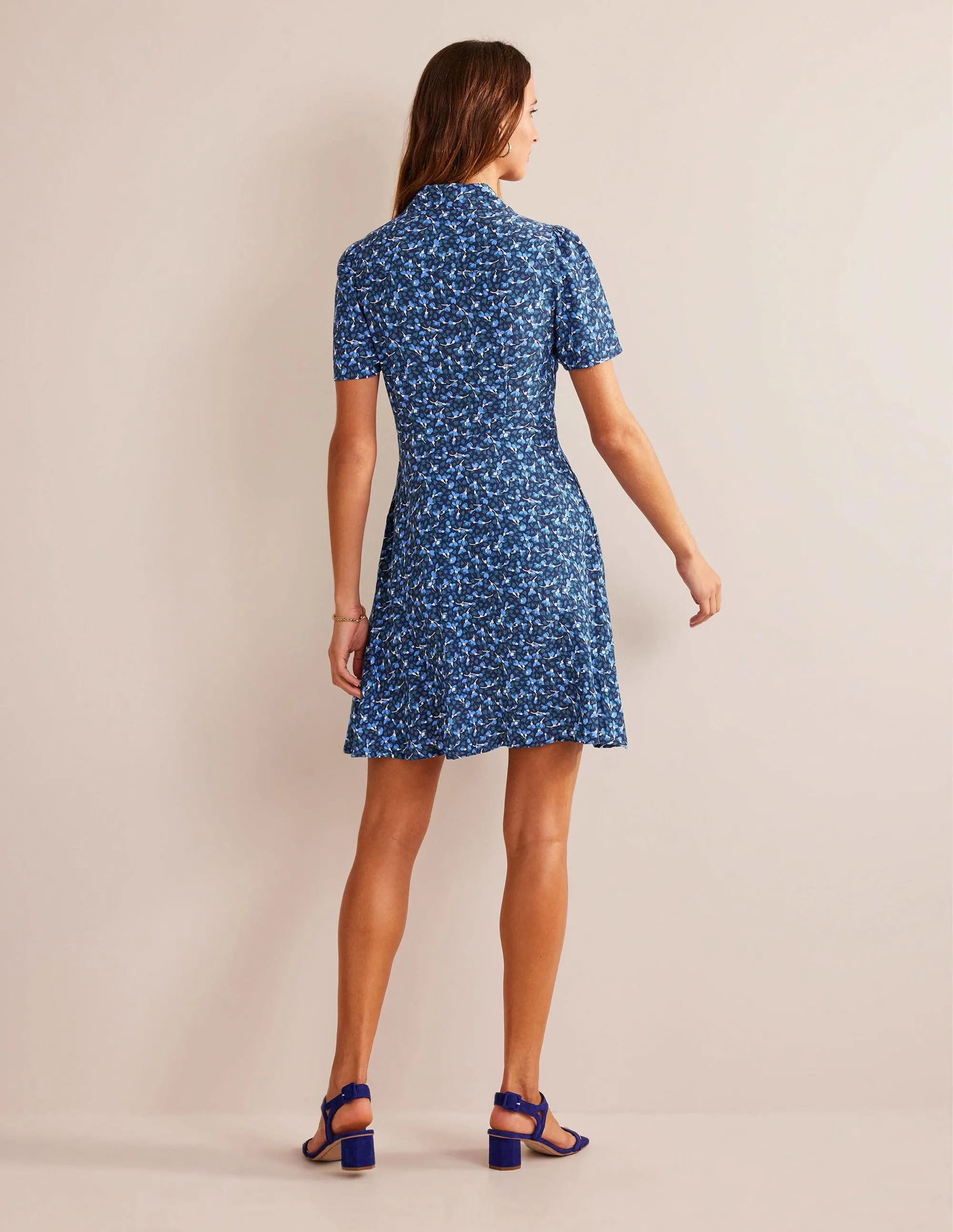 Clara Shirt Dress-French Navy, Flora