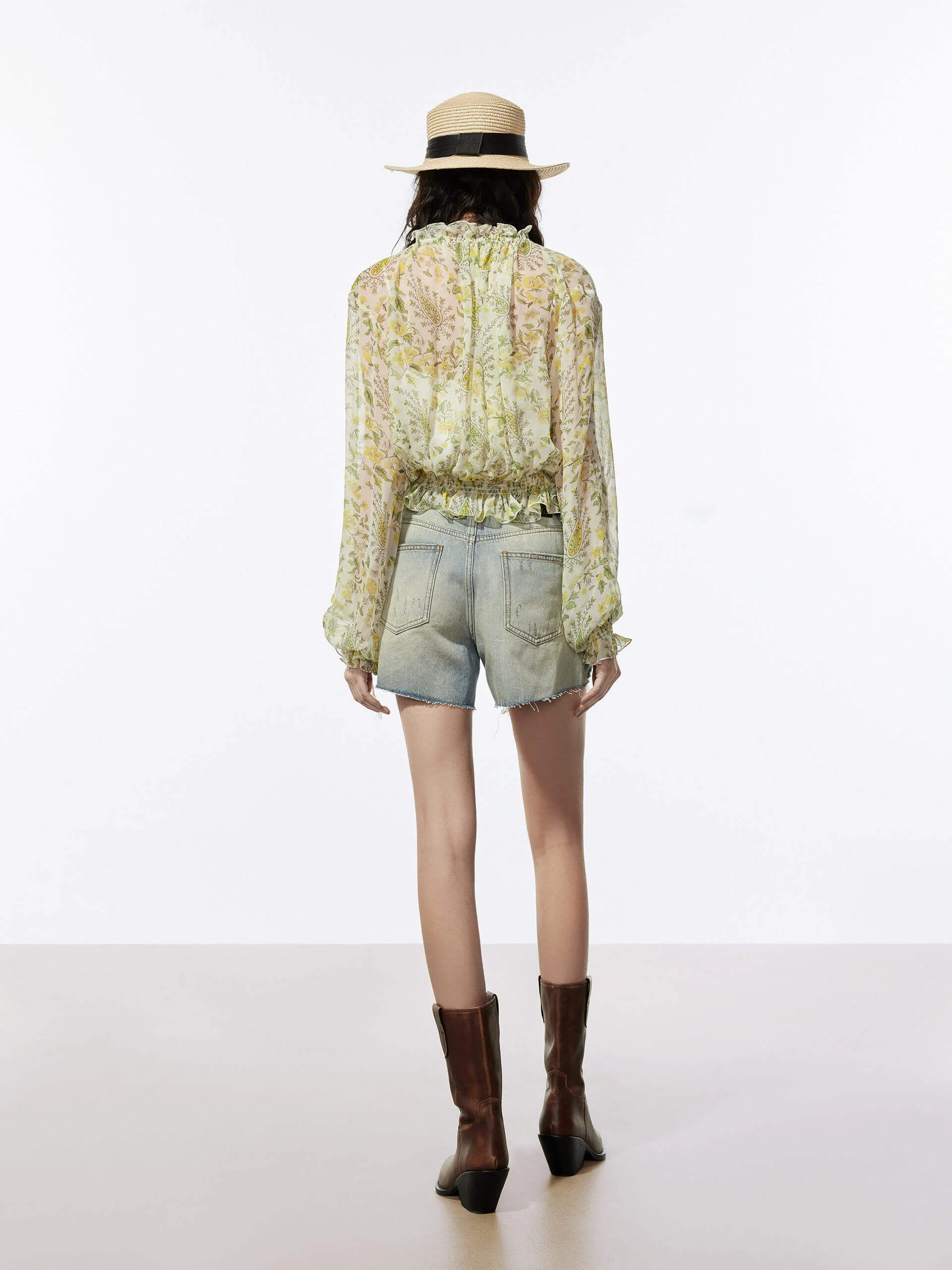 Distressed Denim Shorts
