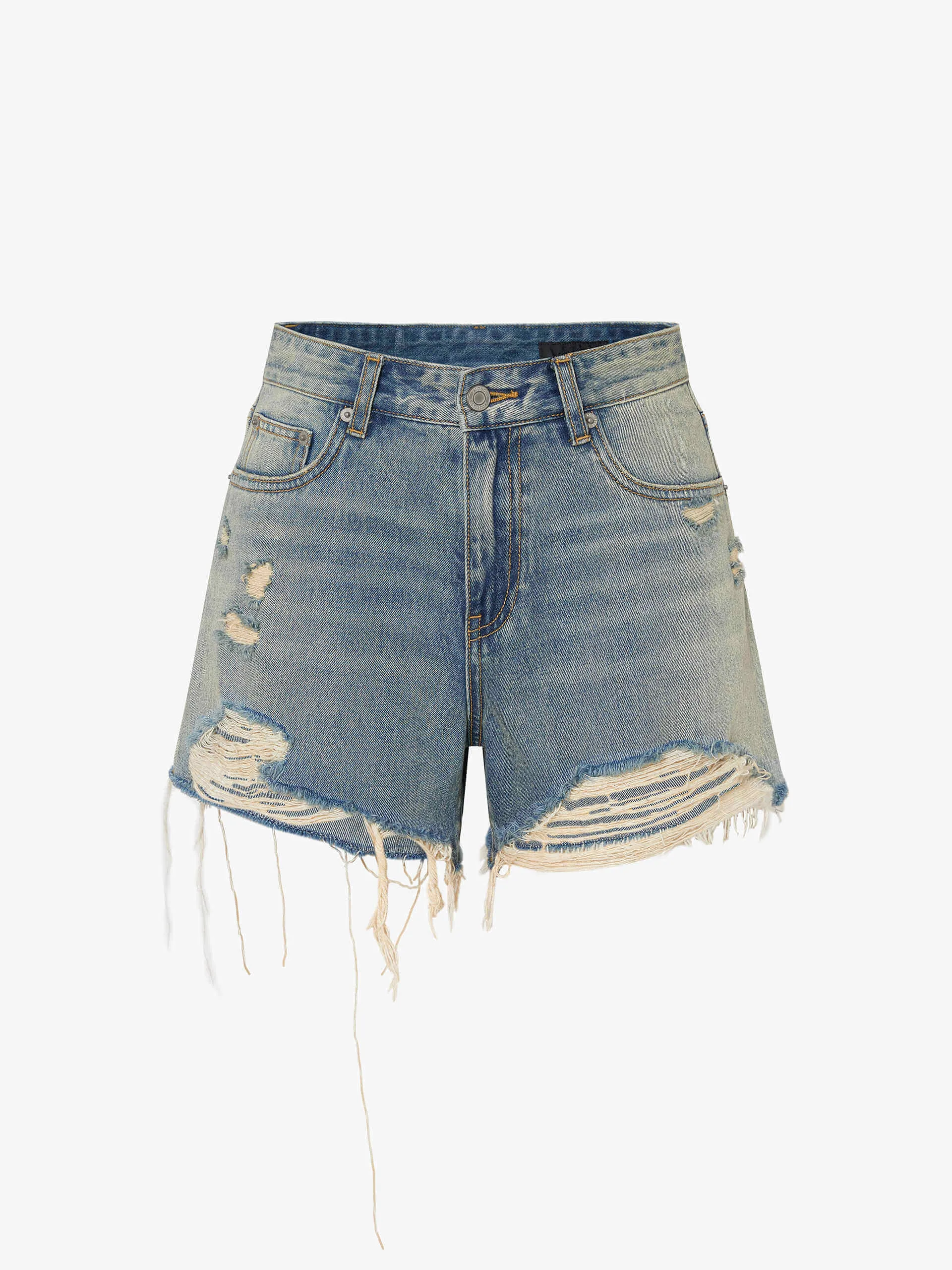 Distressed Denim Shorts