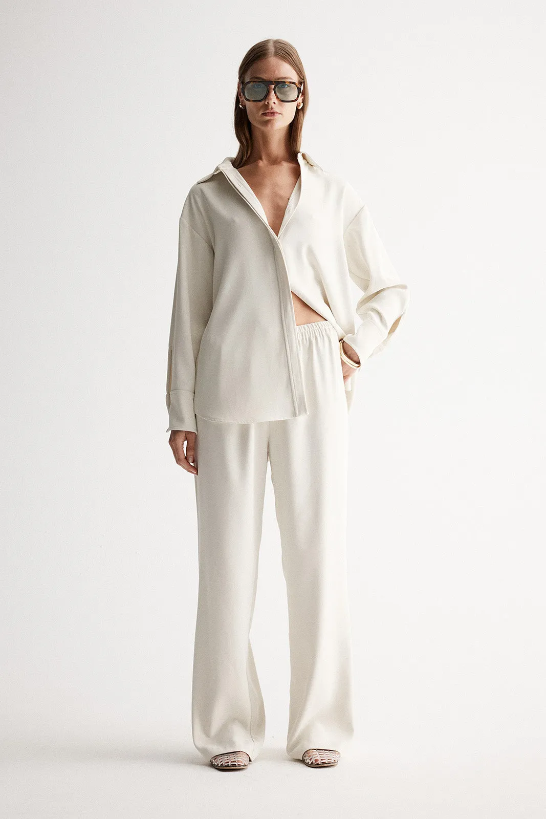 Edra Long Sleeve Shirt Ecru