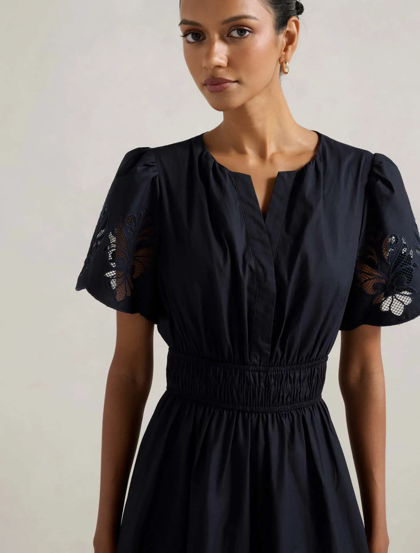 Eleanor Petite Cutwork Midi Dress