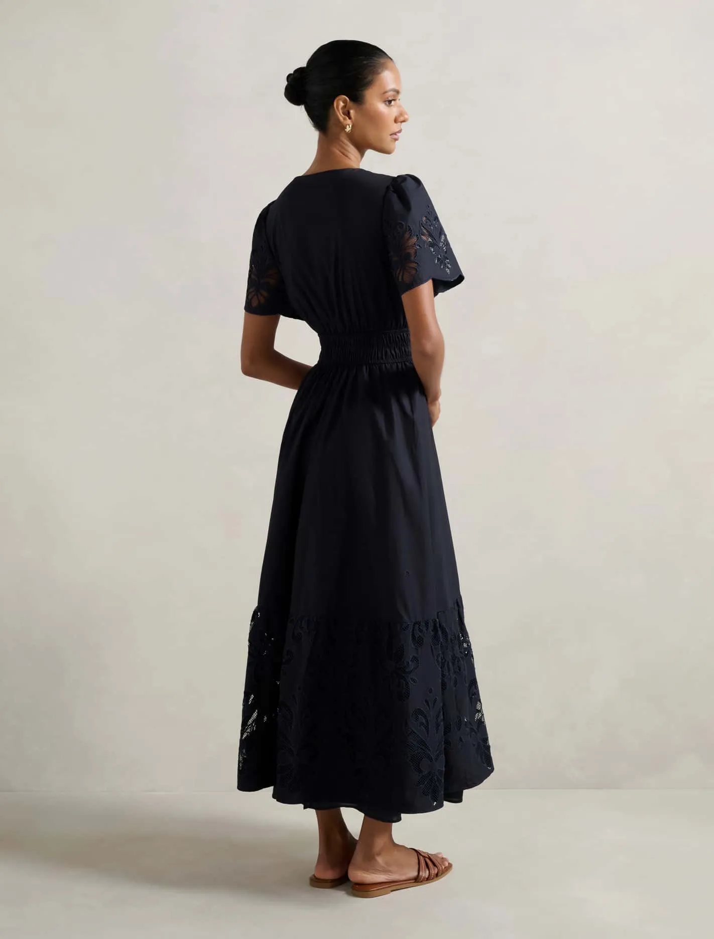Eleanor Petite Cutwork Midi Dress