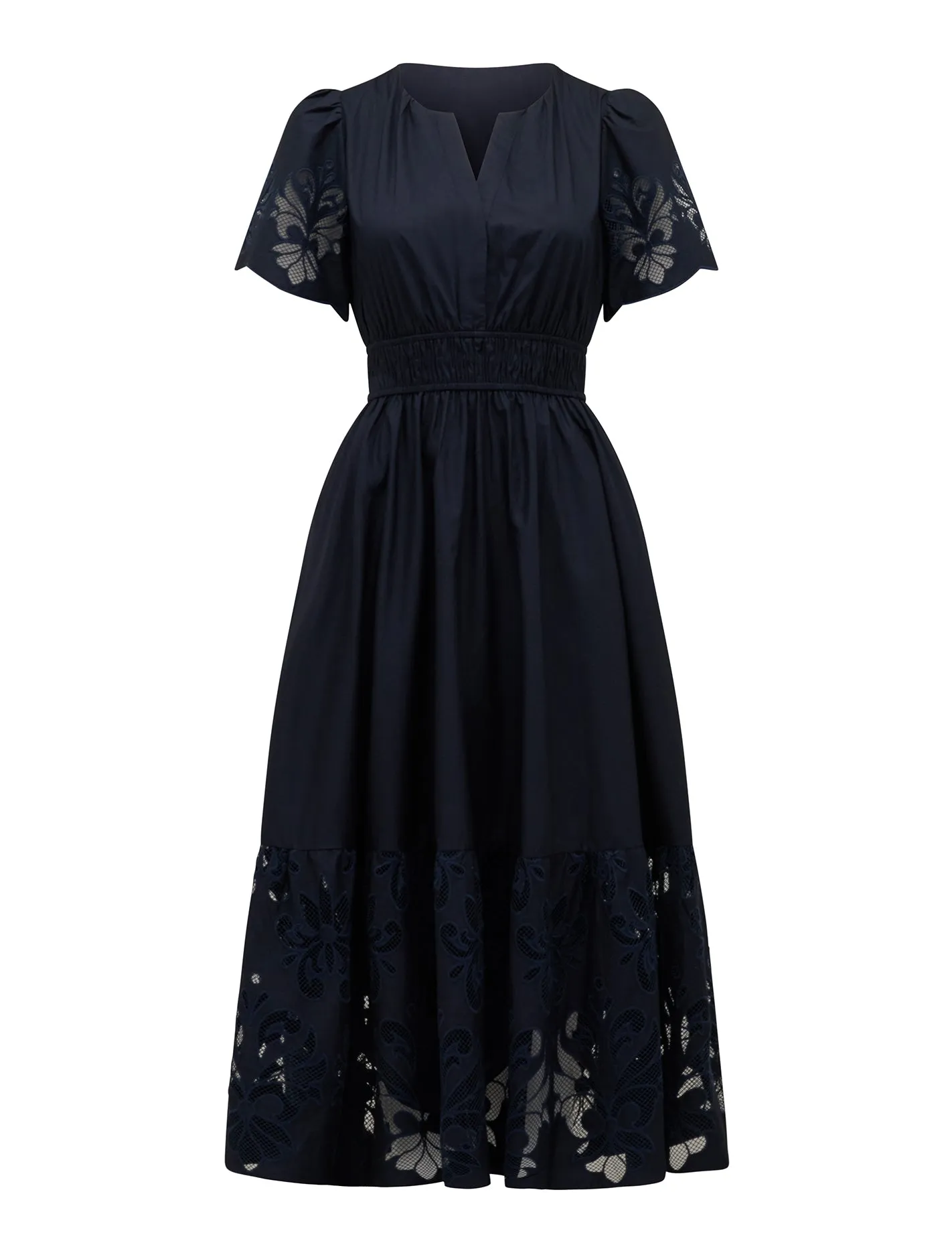 Eleanor Petite Cutwork Midi Dress
