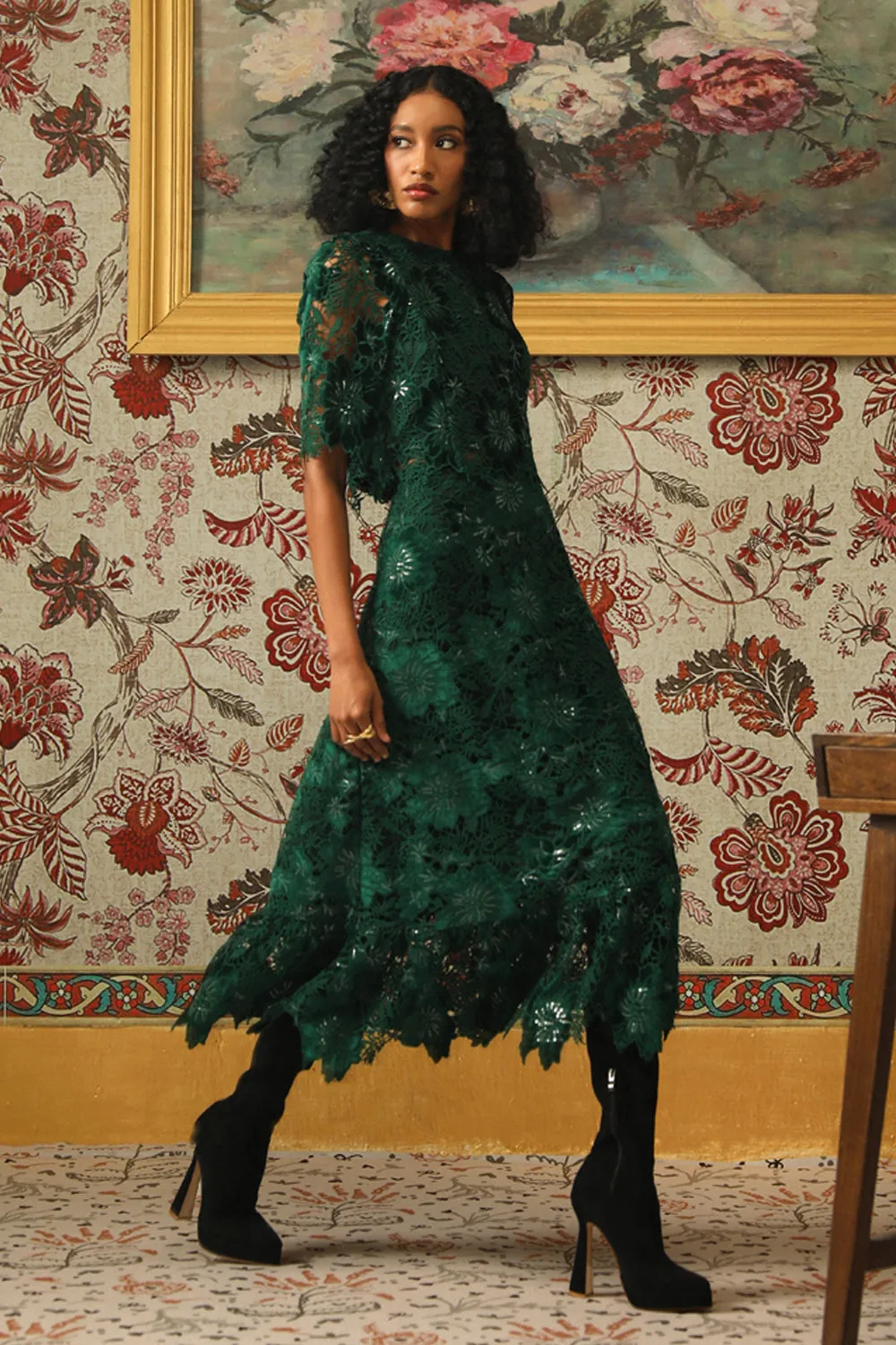 Glimmering Cutwork Applique Blouse