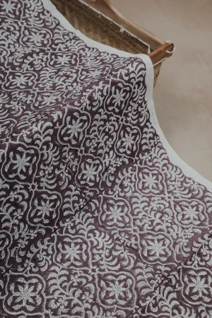 Intricate Floral Pattern Mul Cotton Sanganeri Fabric - 2m