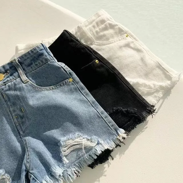 Jessie Distressed Denim Shorts