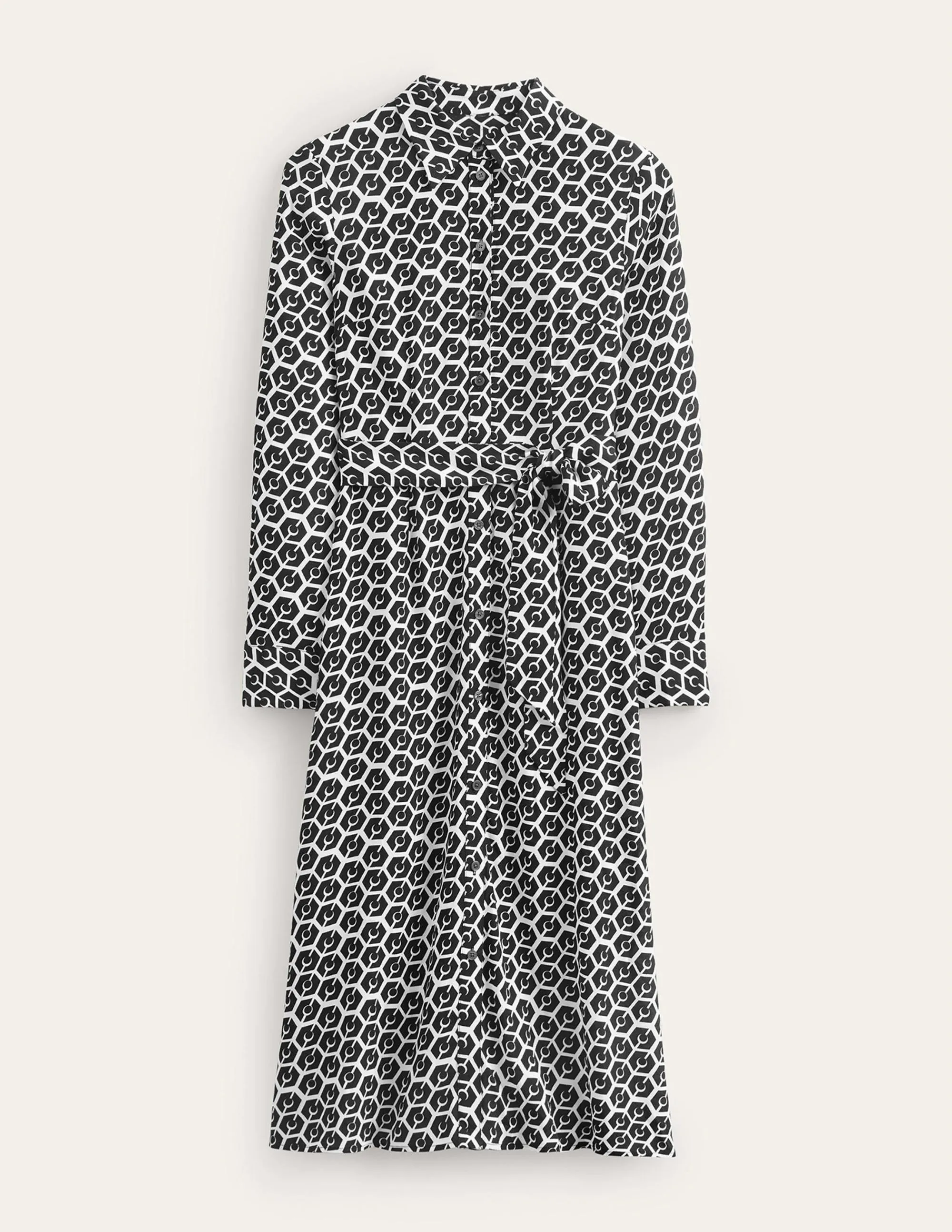 Kate Midi Shirt Dress-Black, Reverie