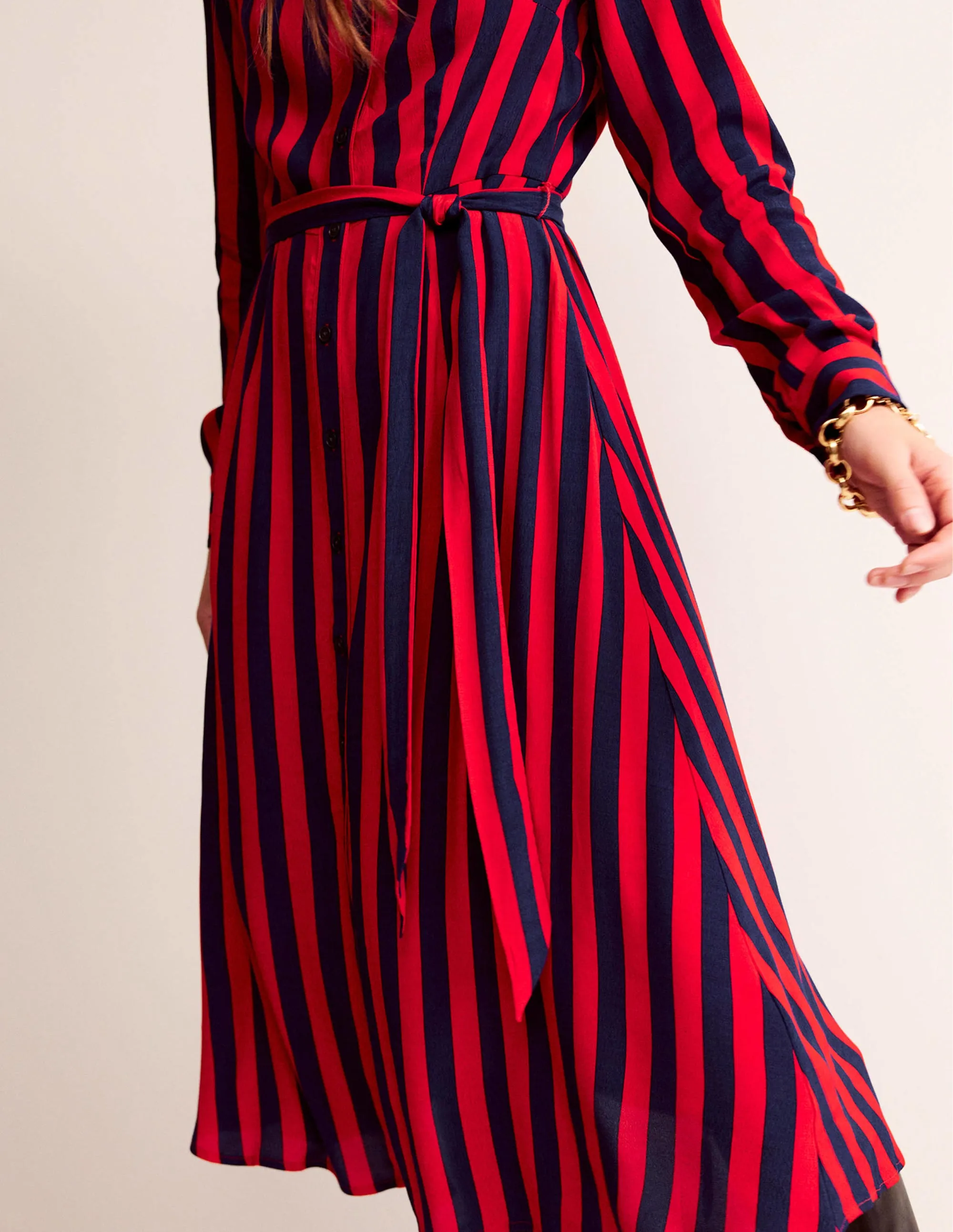 Kate Midi Shirt Dress-Brilliant Red, Brilliant Navy