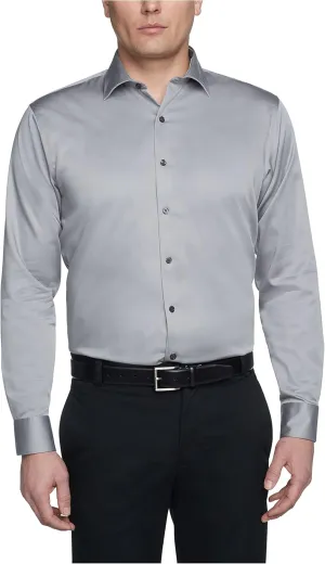 Kenneth Cole Men's Dress Shirt Regular Fit Stretch Collar Non Iron Solid