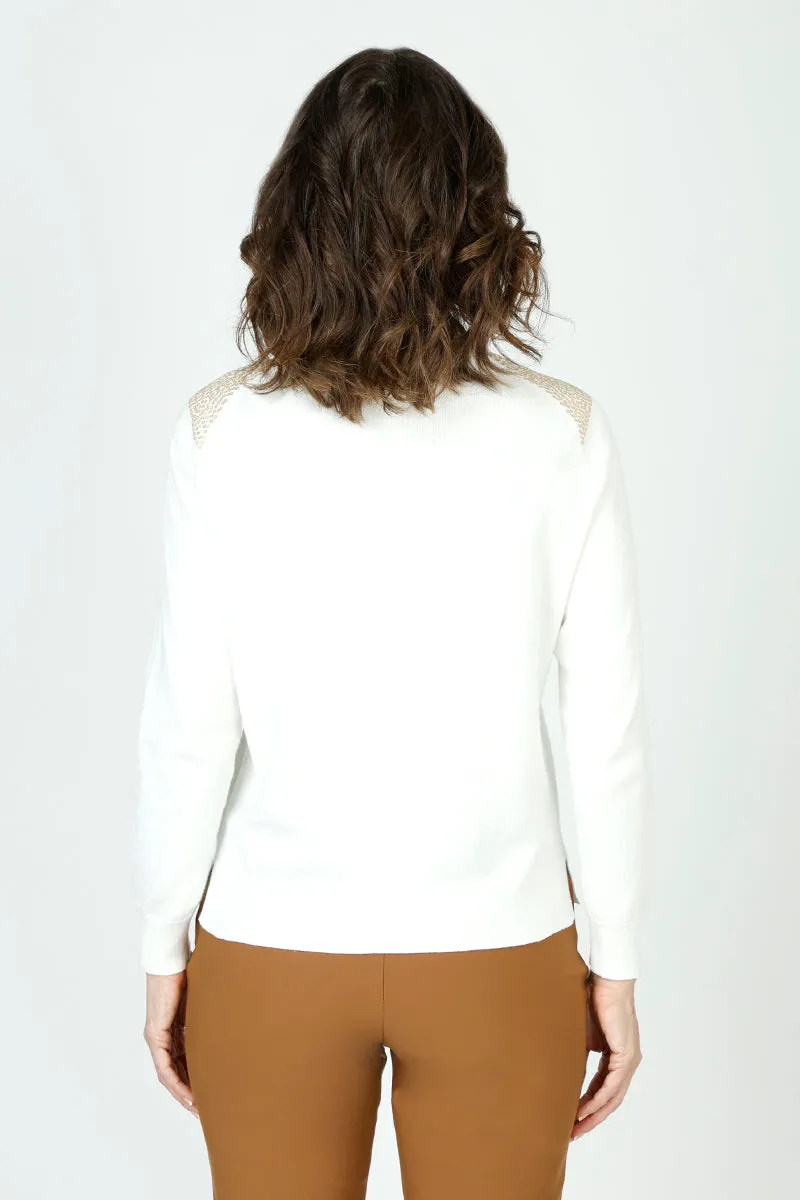Lolo Luxe Embellished Shoulder Crew