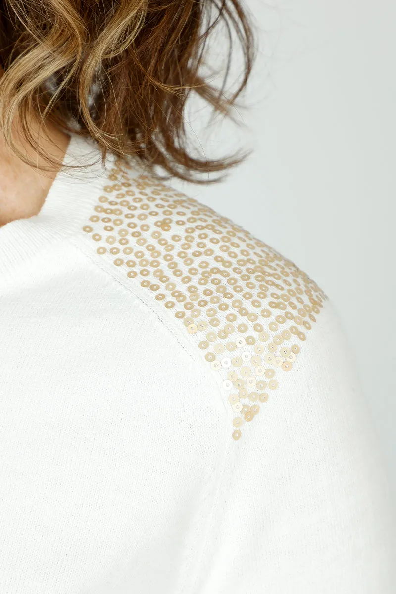 Lolo Luxe Embellished Shoulder Crew