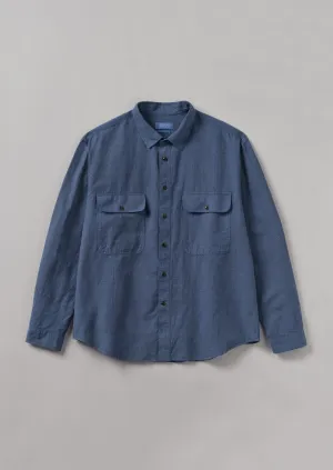 Overdyed Check Workwear Shirt | Neptune Blue