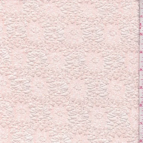 Pale Peach Floral Stretch Lace Fabric