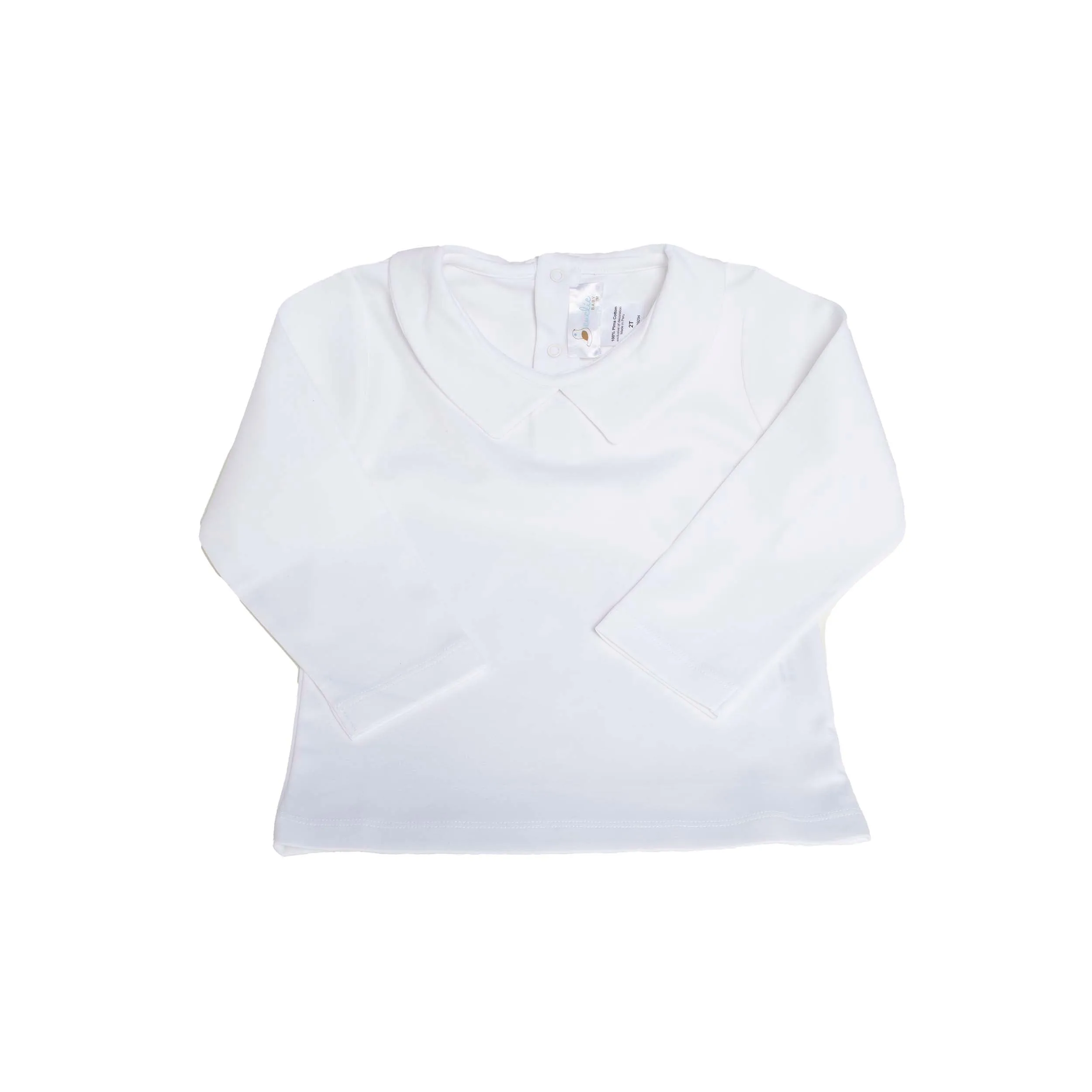 Pointed Collar Long Sleeve Shirt, White