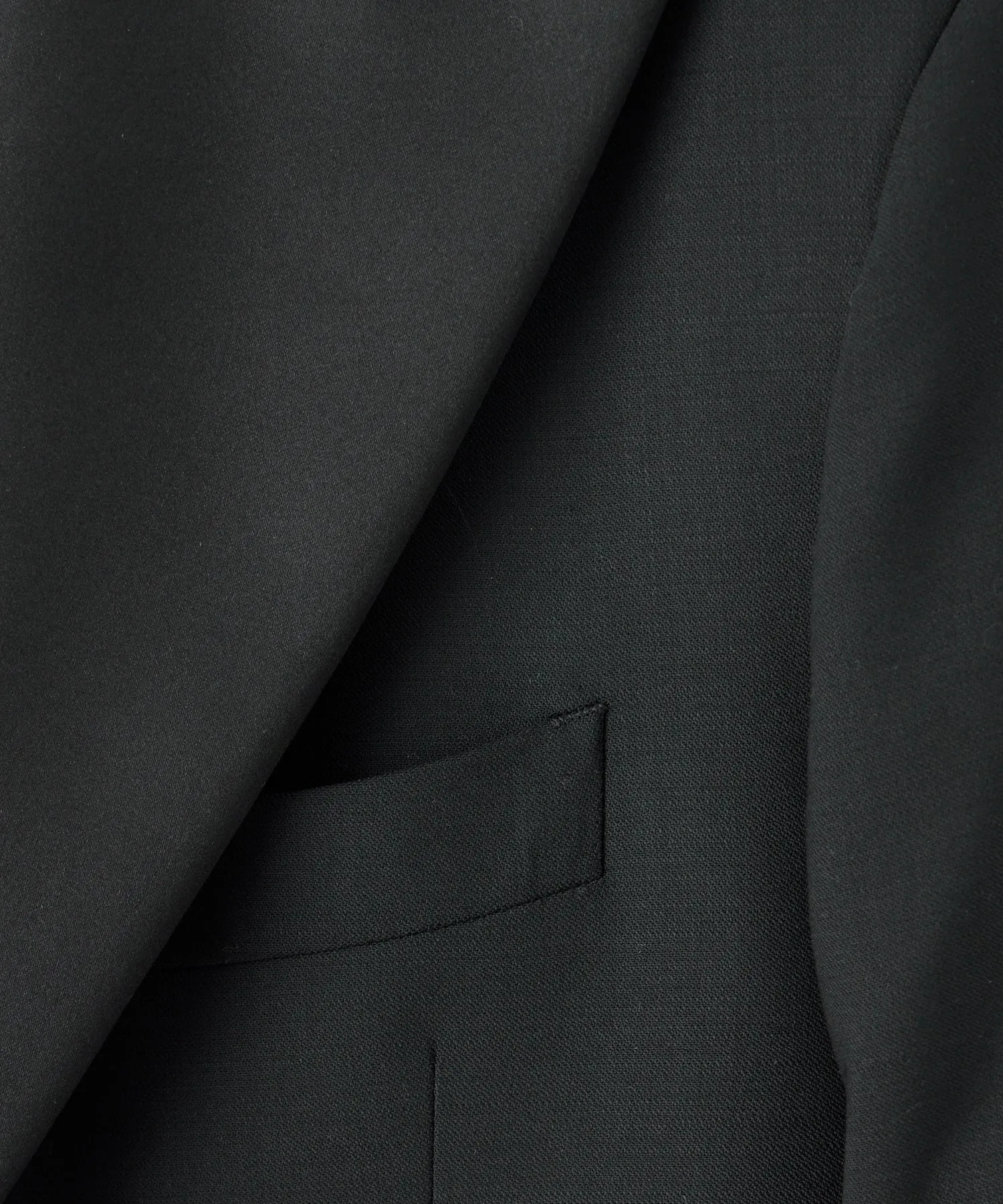 Relaxed Italian Wool Double-Breasted Tuxedo in Black