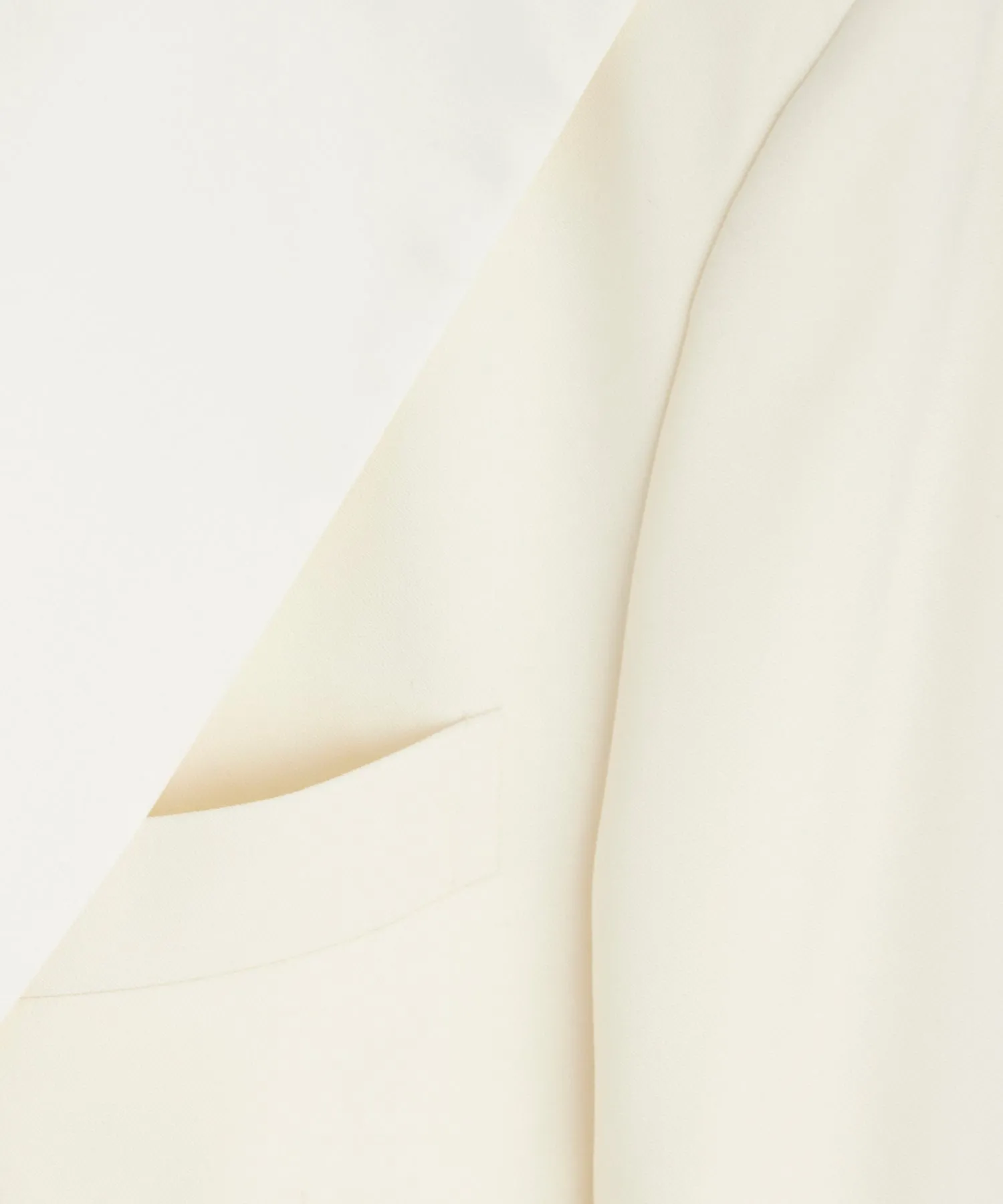 Relaxed Italian Wool Double-Breasted Tuxedo in Ivory & Black