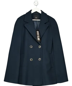 River Island Blue Double Breasted Sleeveless Blazer Jacket Navy UK XS