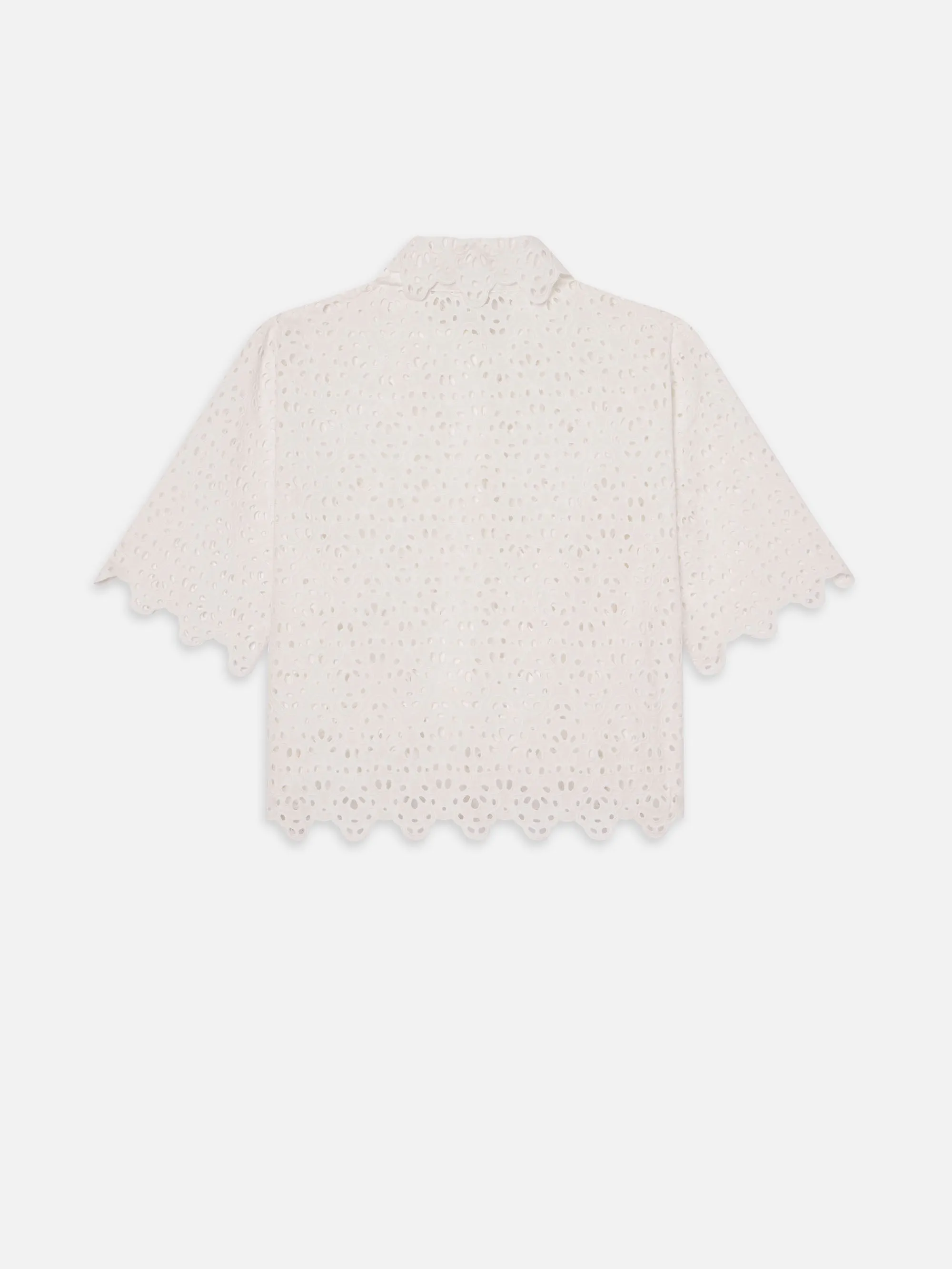 The Deco Eyelet Top -- White