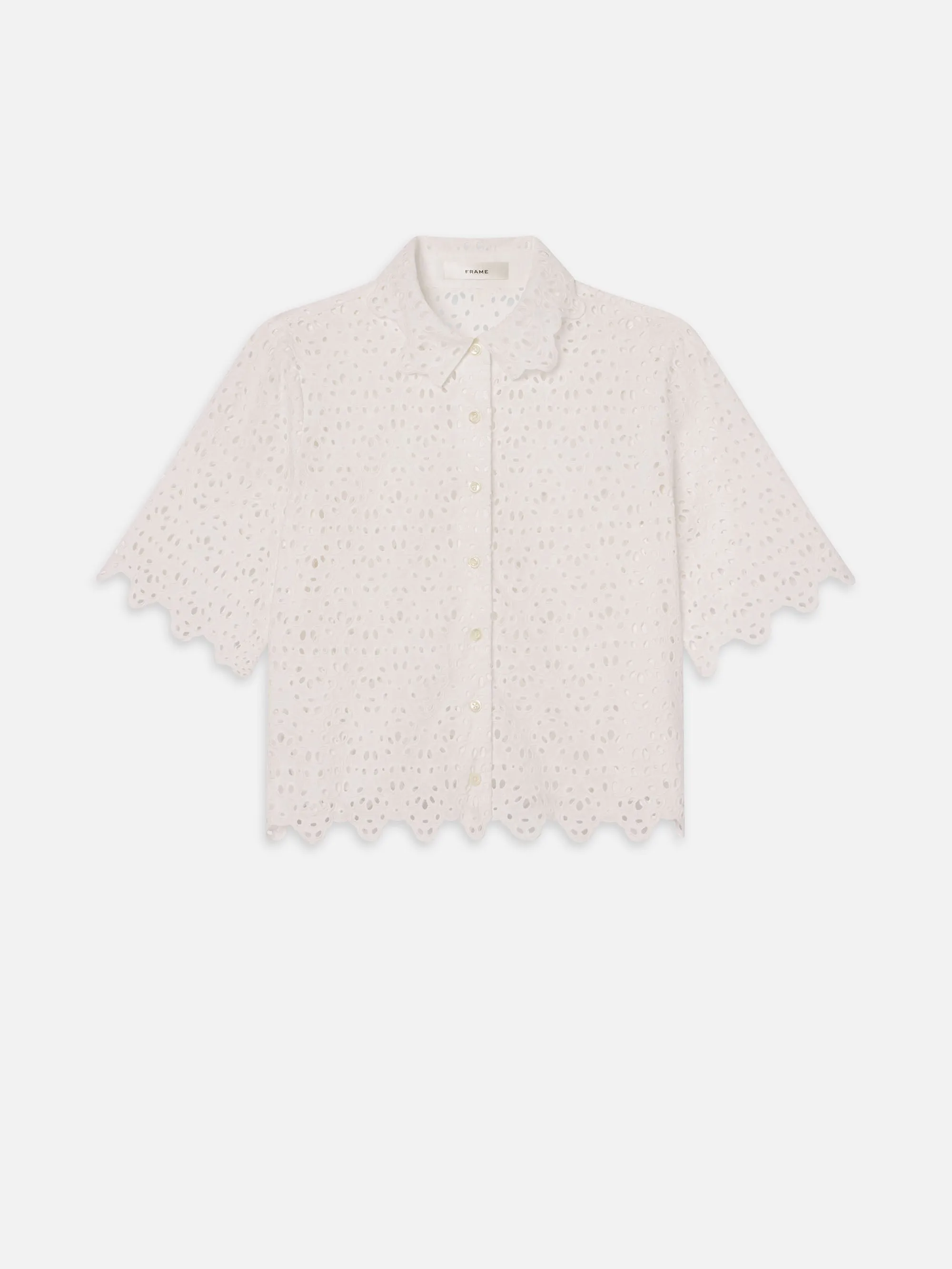 The Deco Eyelet Top -- White