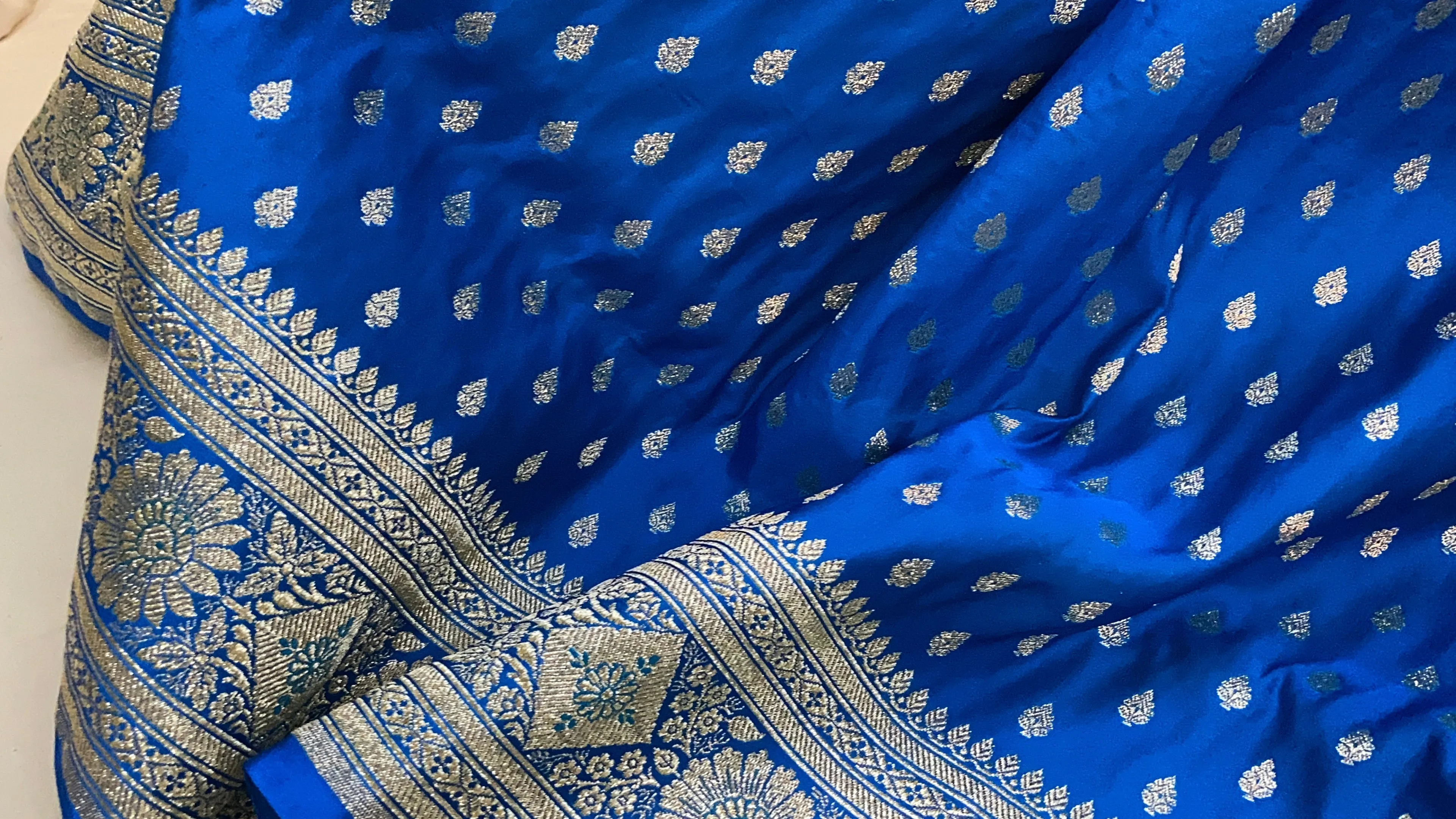 Timeless Blue Pure Silk Banarasi Saree for Every Occasion