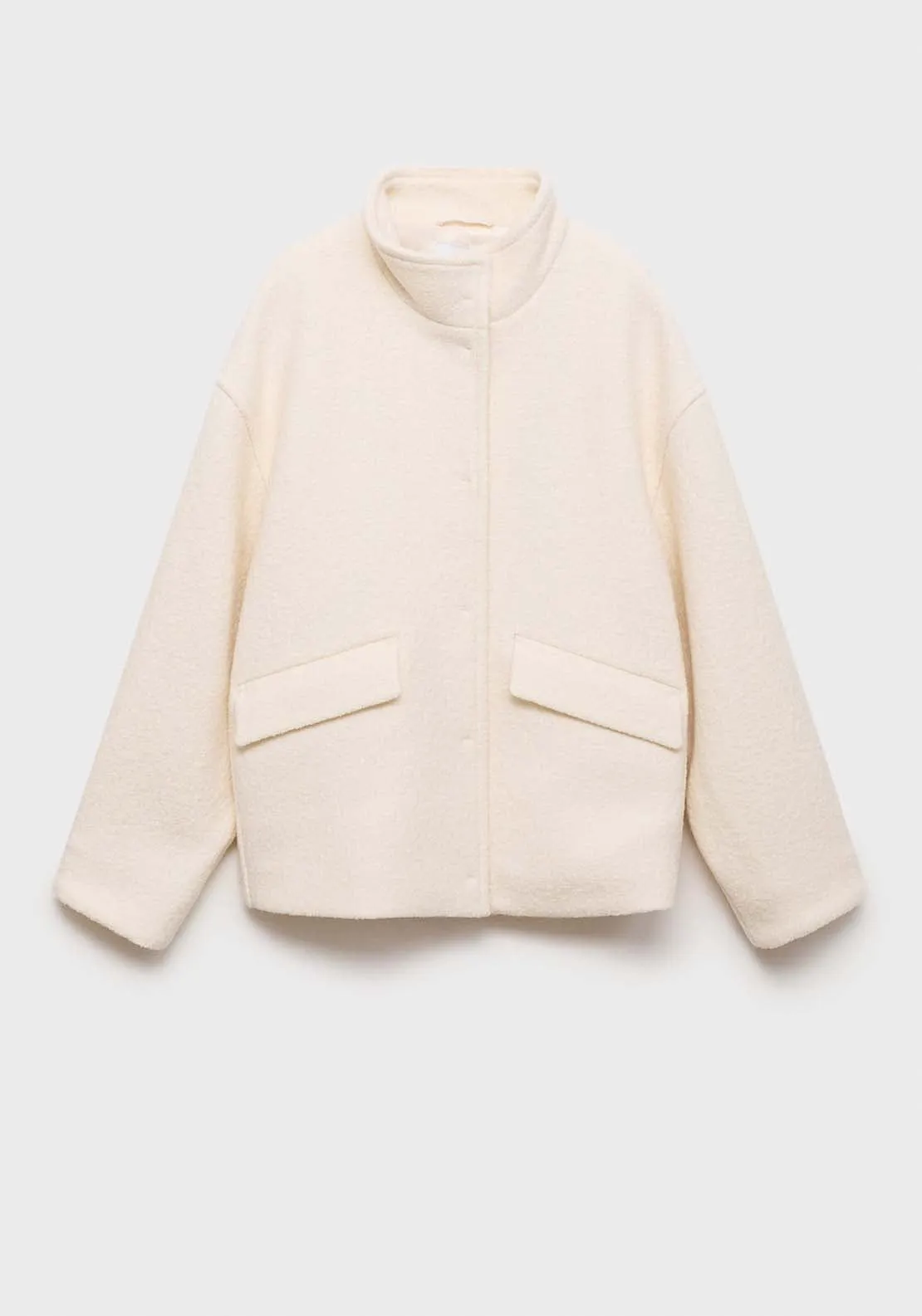 Turtleneck wool jacket - Light Beige