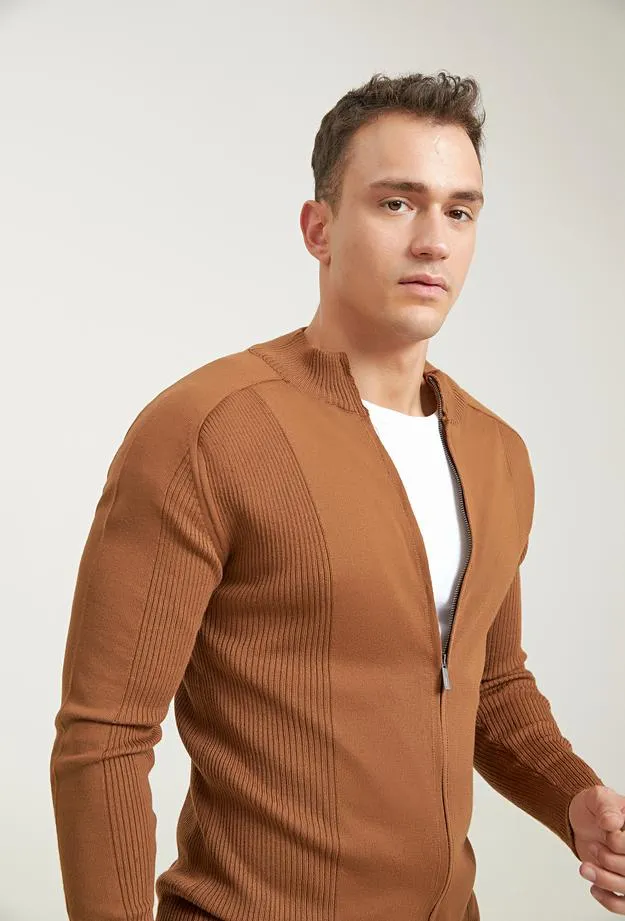 TWN Slim Fit Cinnamon Triko Cardigan