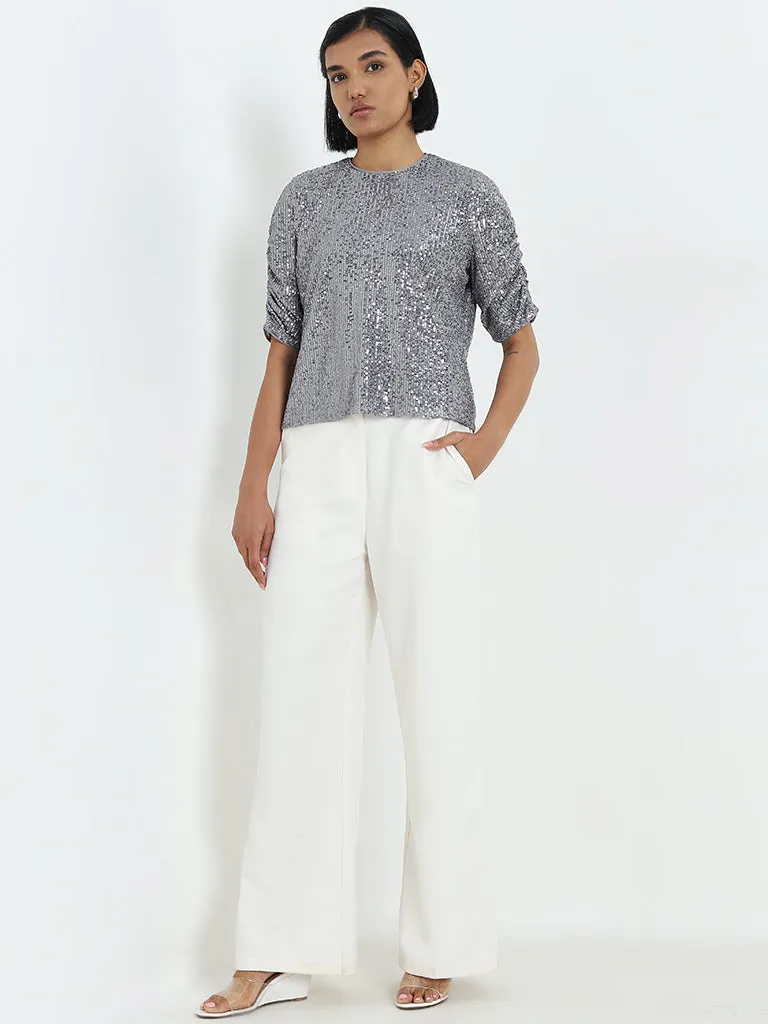 Wardrobe Silver Sequined Top