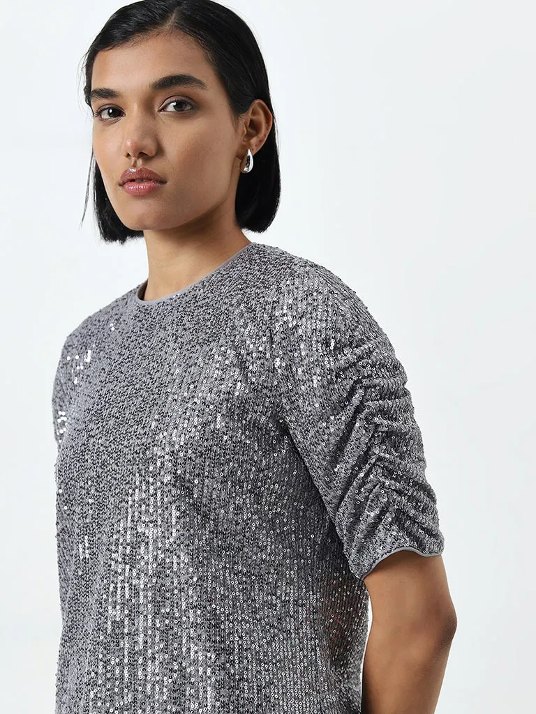 Wardrobe Silver Sequined Top