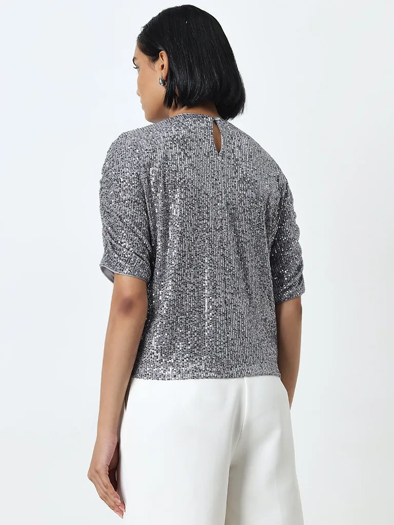 Wardrobe Silver Sequined Top