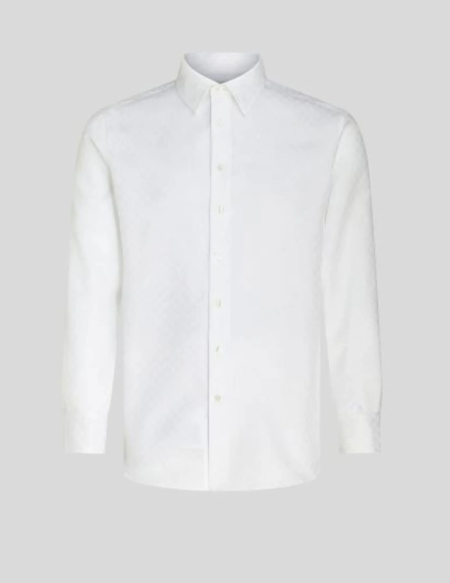 White Cotton Shirt with Tie Print