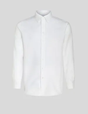 White Cotton Shirt with Tie Print